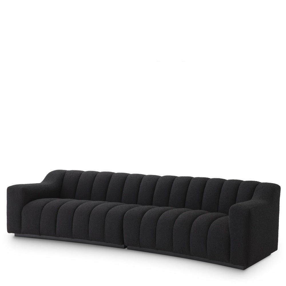 Sofa Eichholtz Kelly L Bouclé schwarz