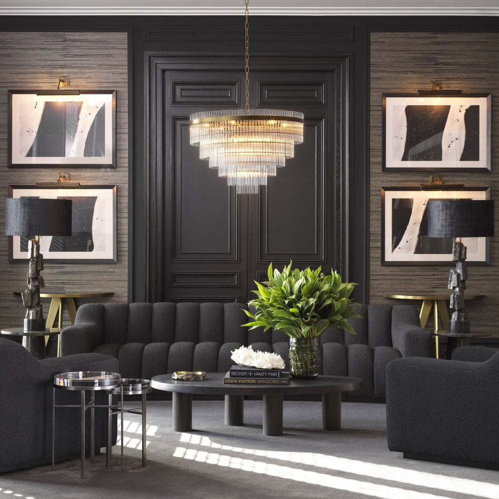 Sofa Eichholtz Kelly L Bouclé schwarz