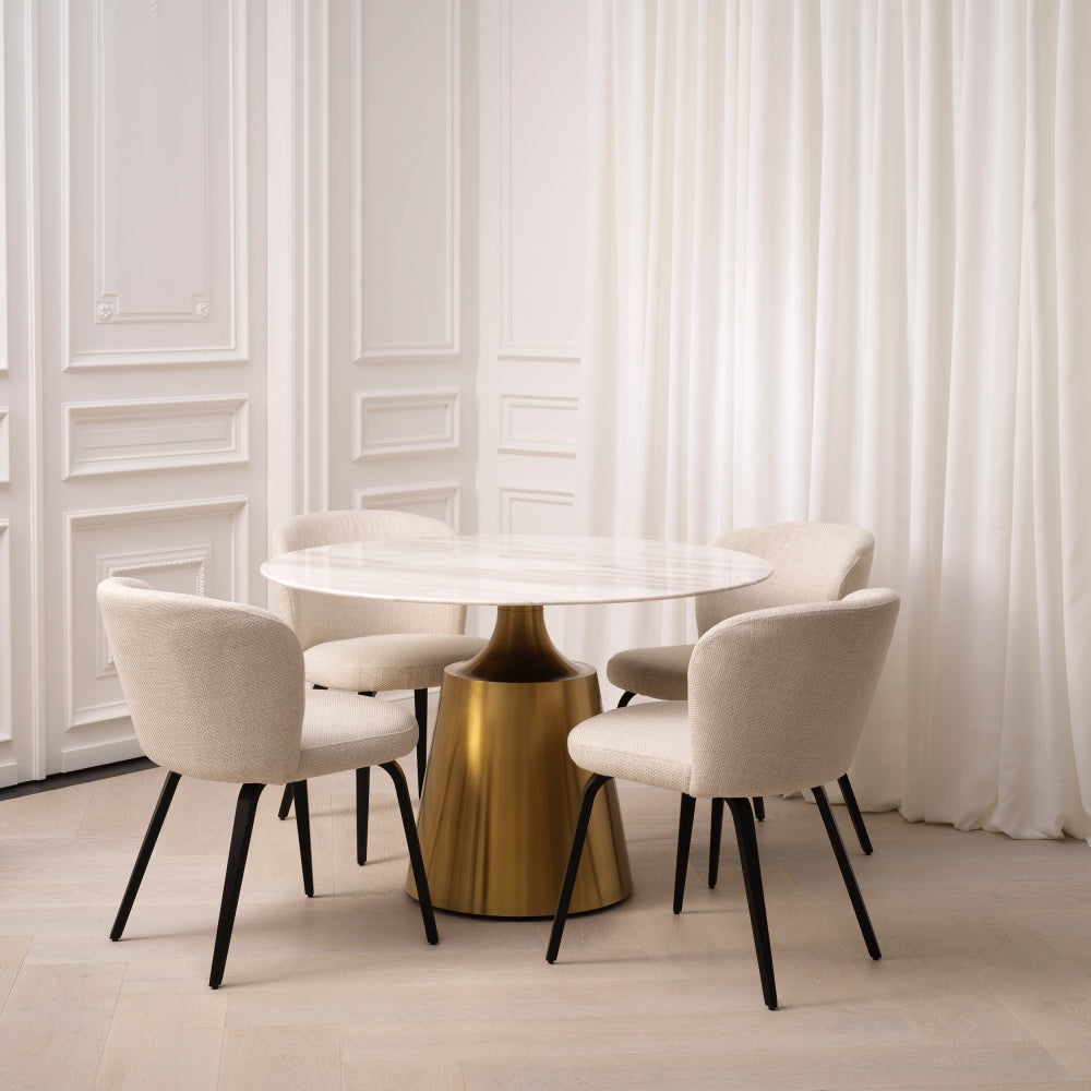 dining table eichholtz Nathan marble brushed brass finish