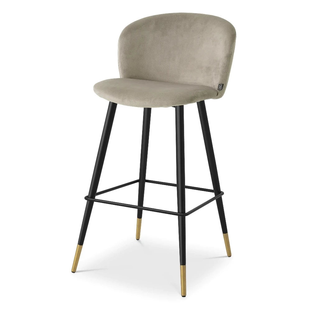 bar stool barkruk eichholtz volante beige velvet