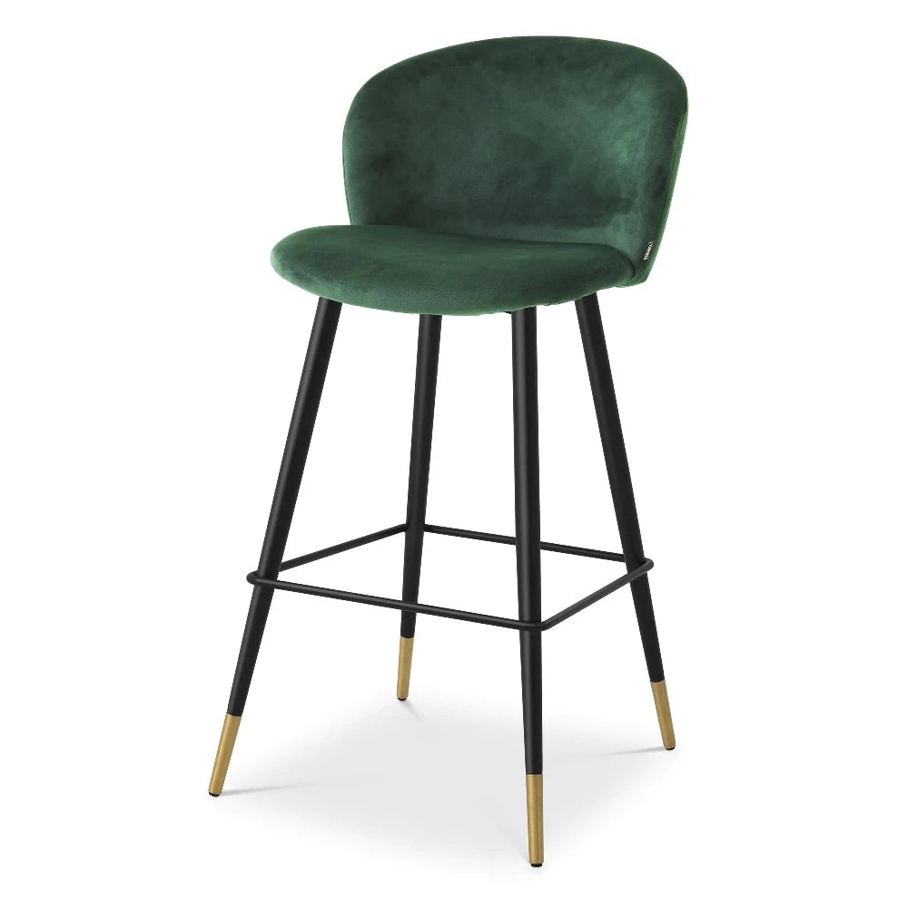 bar stool barkruk eichholtz volante savona dark green velvet donkergroen