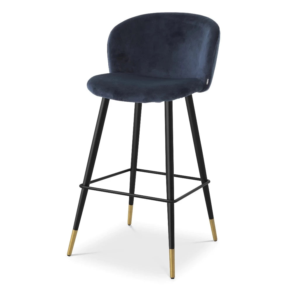 bar stool barkruk eichholtz volante midnight blue velvet