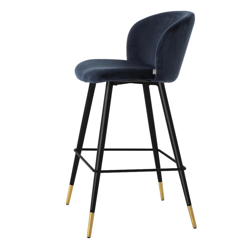 bar stool barkruk eichholtz volante midnight blue velvet