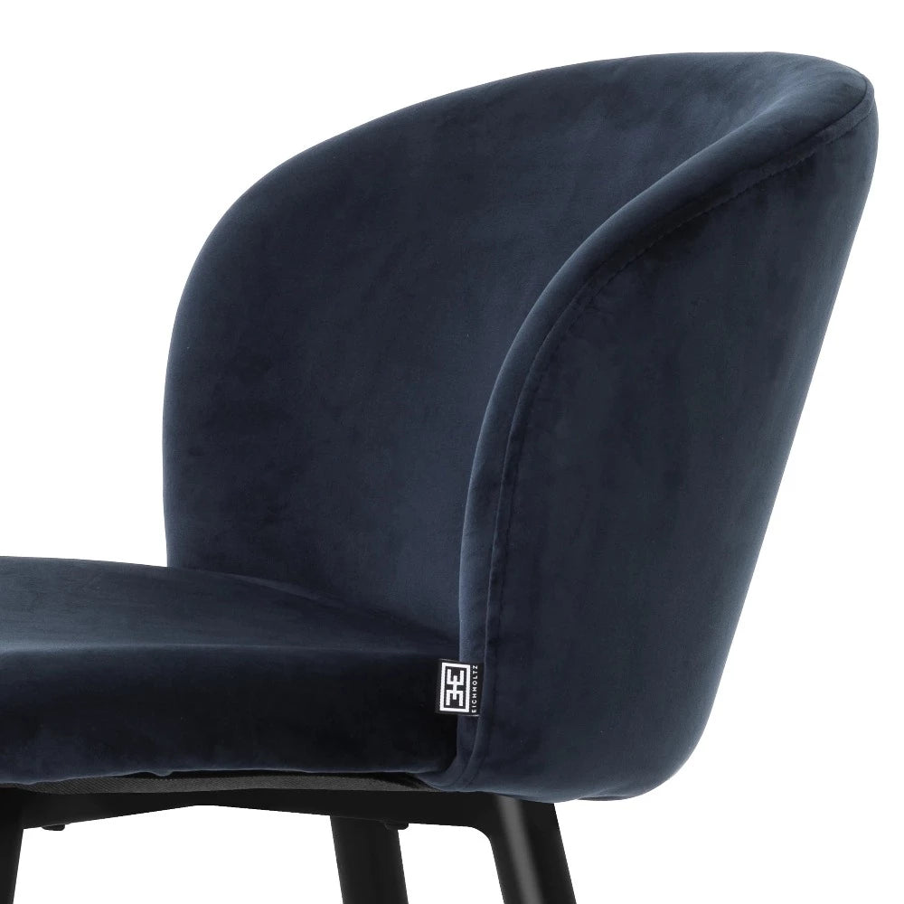 bar stool barkruk eichholtz volante midnight blue velvet