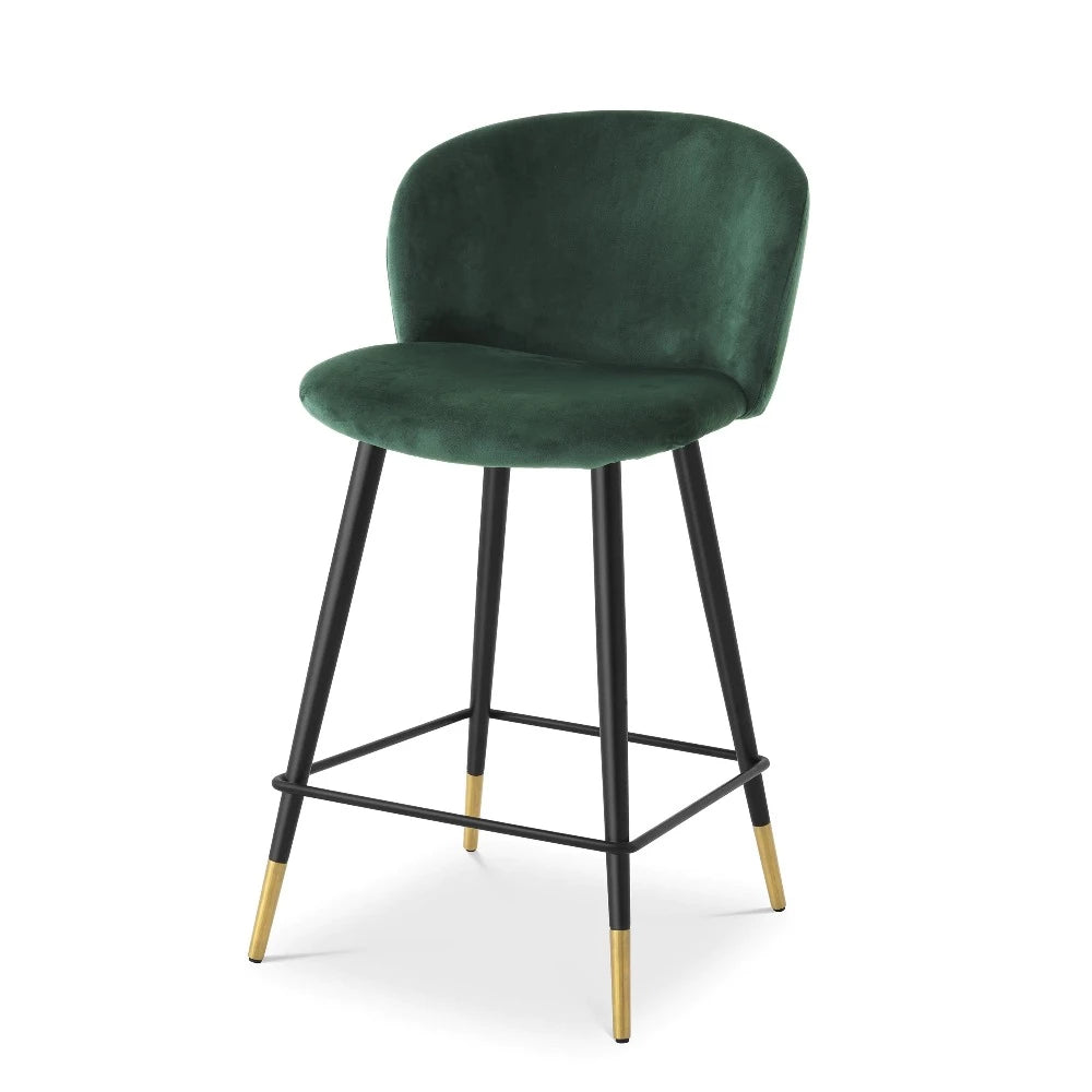 counter stool aanrechtstoel volante eichholtz velvet dark green donkergroen