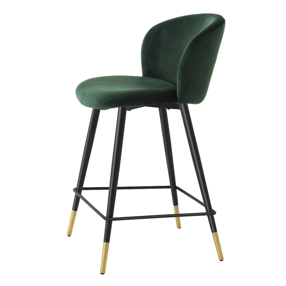 counter stool aanrechtstoel volante eichholtz velvet dark green donkergroen