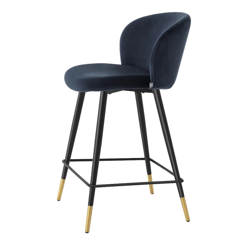 counter stool aanrechtstoel volante eichholtz velvet dark green donkerblauw