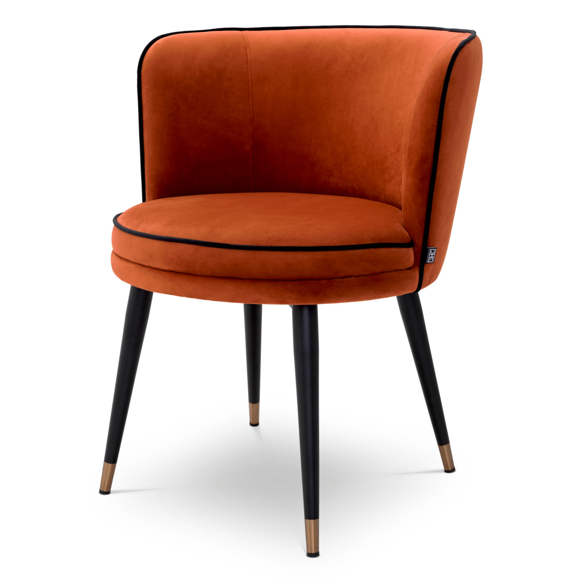dining swivel chair draaistoel eetkamer eichholtz grenada orange velvet