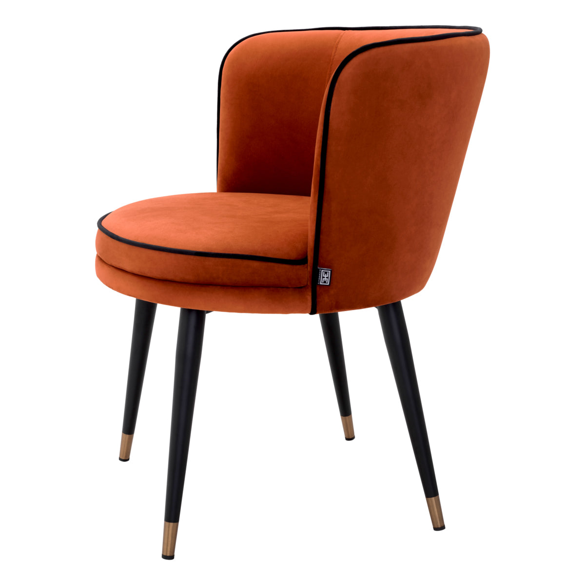 dining swivel chair draaistoel eetkamer eichholtz grenada orange velvet