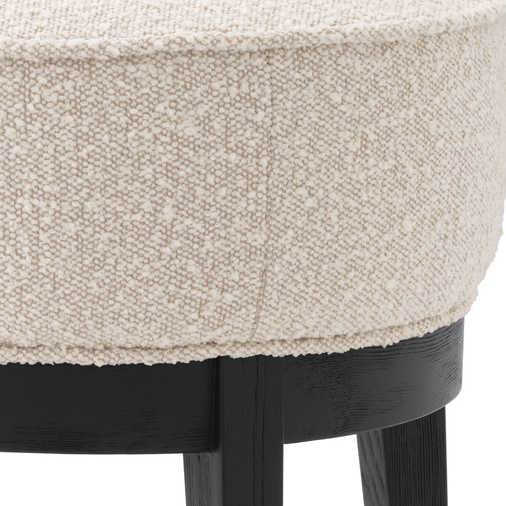 Stool Eichholtz Jarrett Bouclé cream