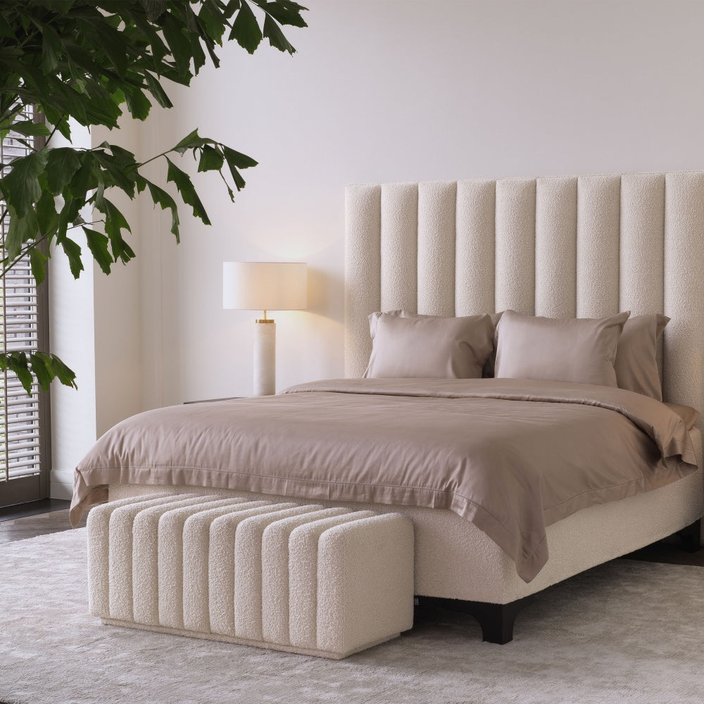 Eichholtz box spring Bed set Mavone Bouclé cream