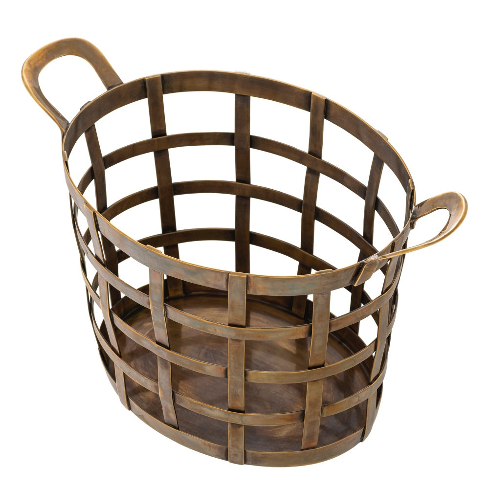 basket mand opbergen in style met eichholtz Vreemand vintage geborsteld goud messing