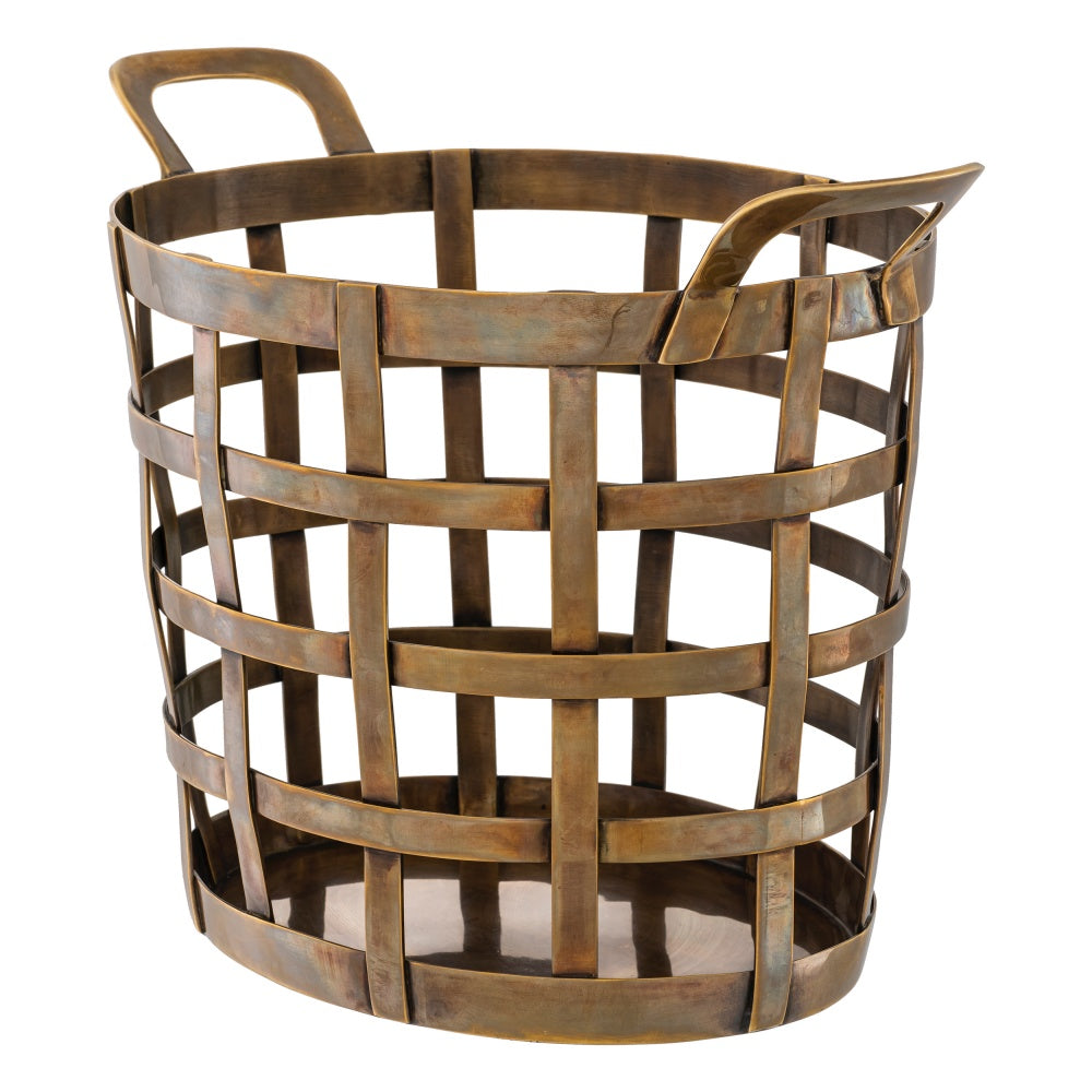 basket mand opbergen in style met eichholtz Vreemand vintage geborsteld goud messing