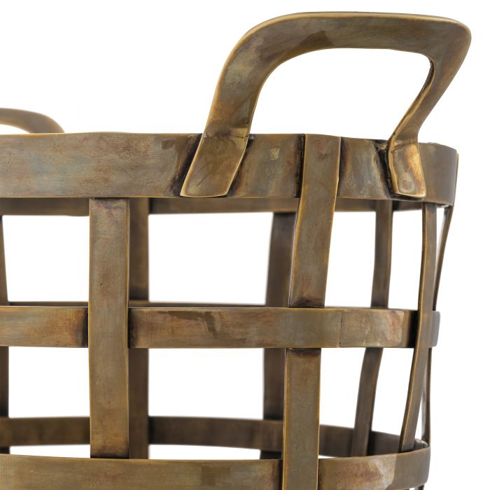 basket mand opbergen in style met eichholtz Vreemand vintage geborsteld goud messing
