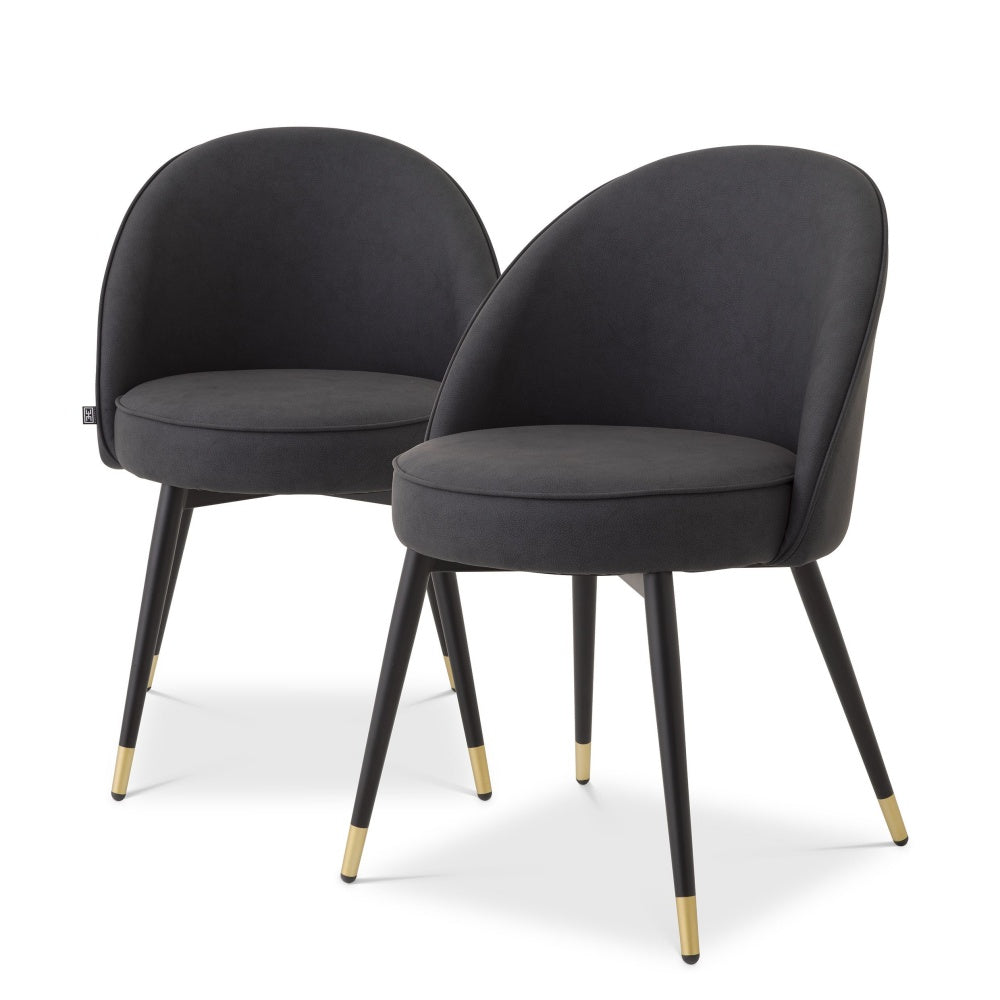 dining chair eichholtz Cooper set of 2 leather grey