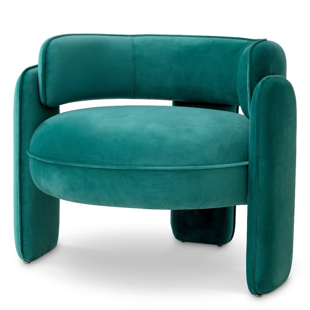 chair fauteuil chaplin savona turquoise velvet eichholtz