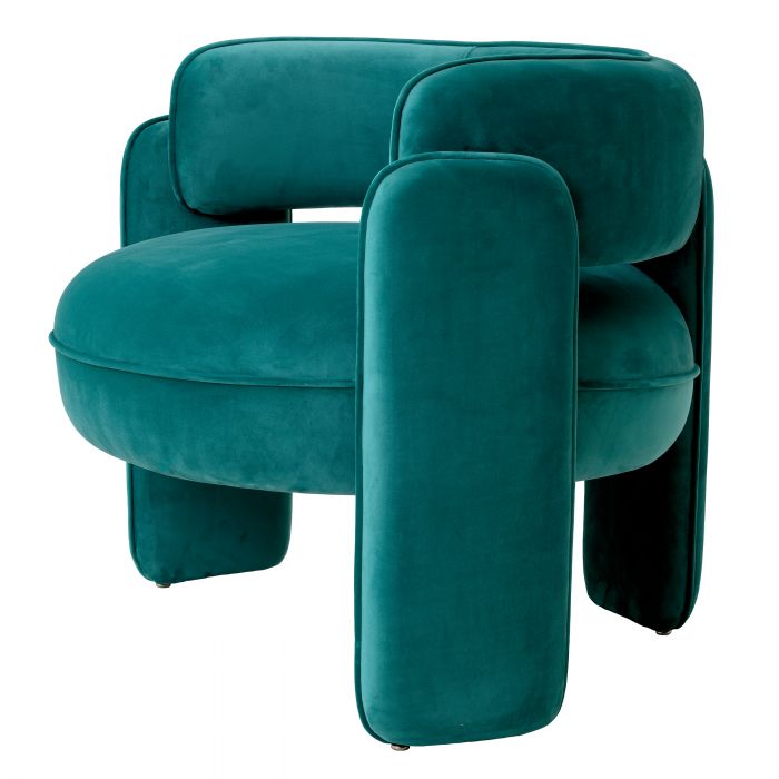 chair fauteuil chaplin savona turquoise velvet eichholtz