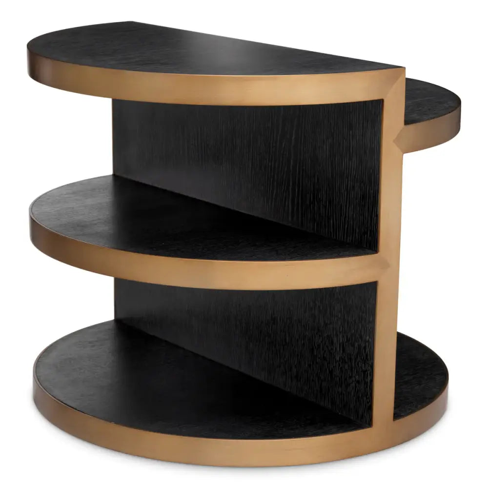 side table eichholtz nilo bijzettafel goud houtskool zwart