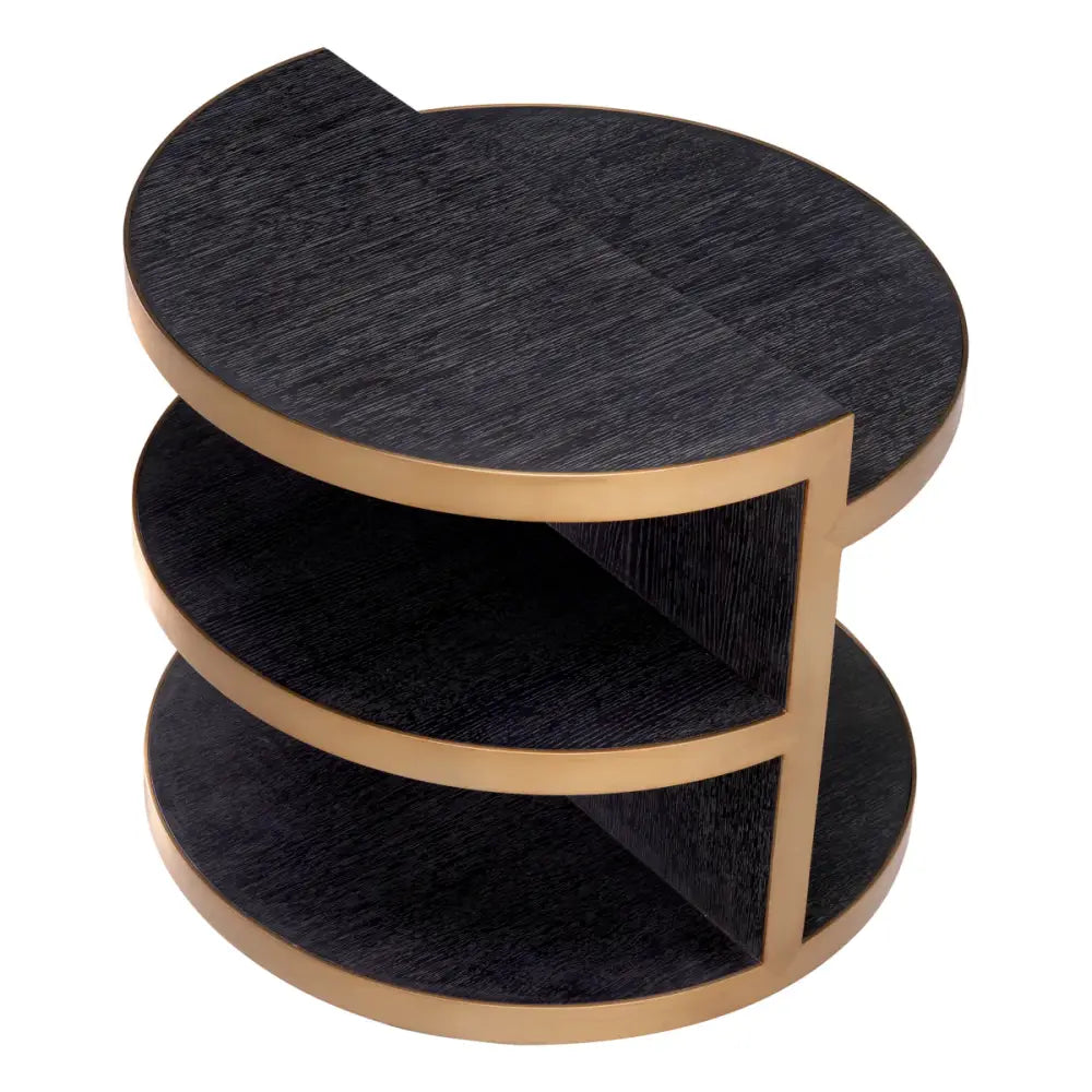 side table eichholtz nilo bijzettafel goud houtskool zwart