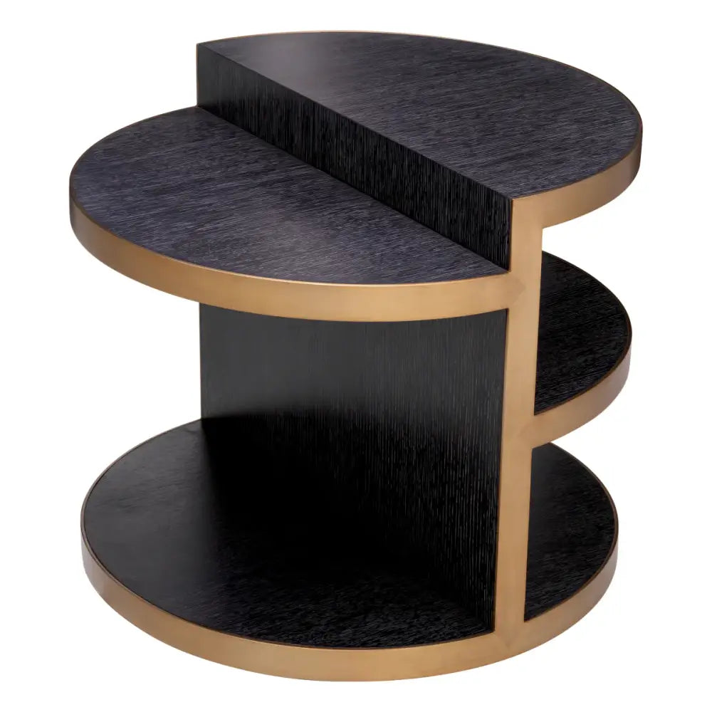 side table eichholtz nilo bijzettafel goud houtskool zwart