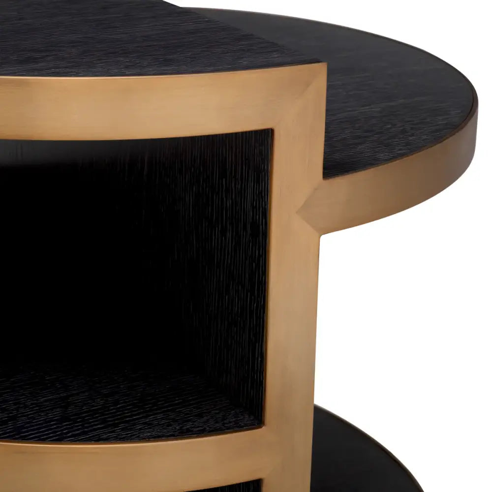 side table eichholtz nilo bijzettafel goud houtskool zwart
