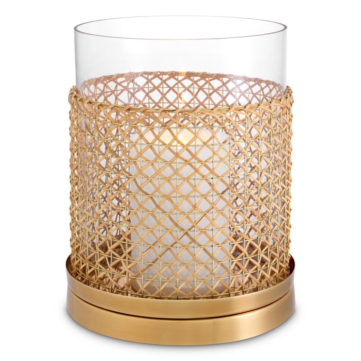 windlicht hurricane zimmerman l eichholtz rattan gold