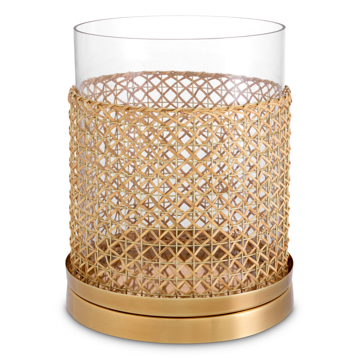 windlicht hurricane zimmerman l eichholtz rattan gold
